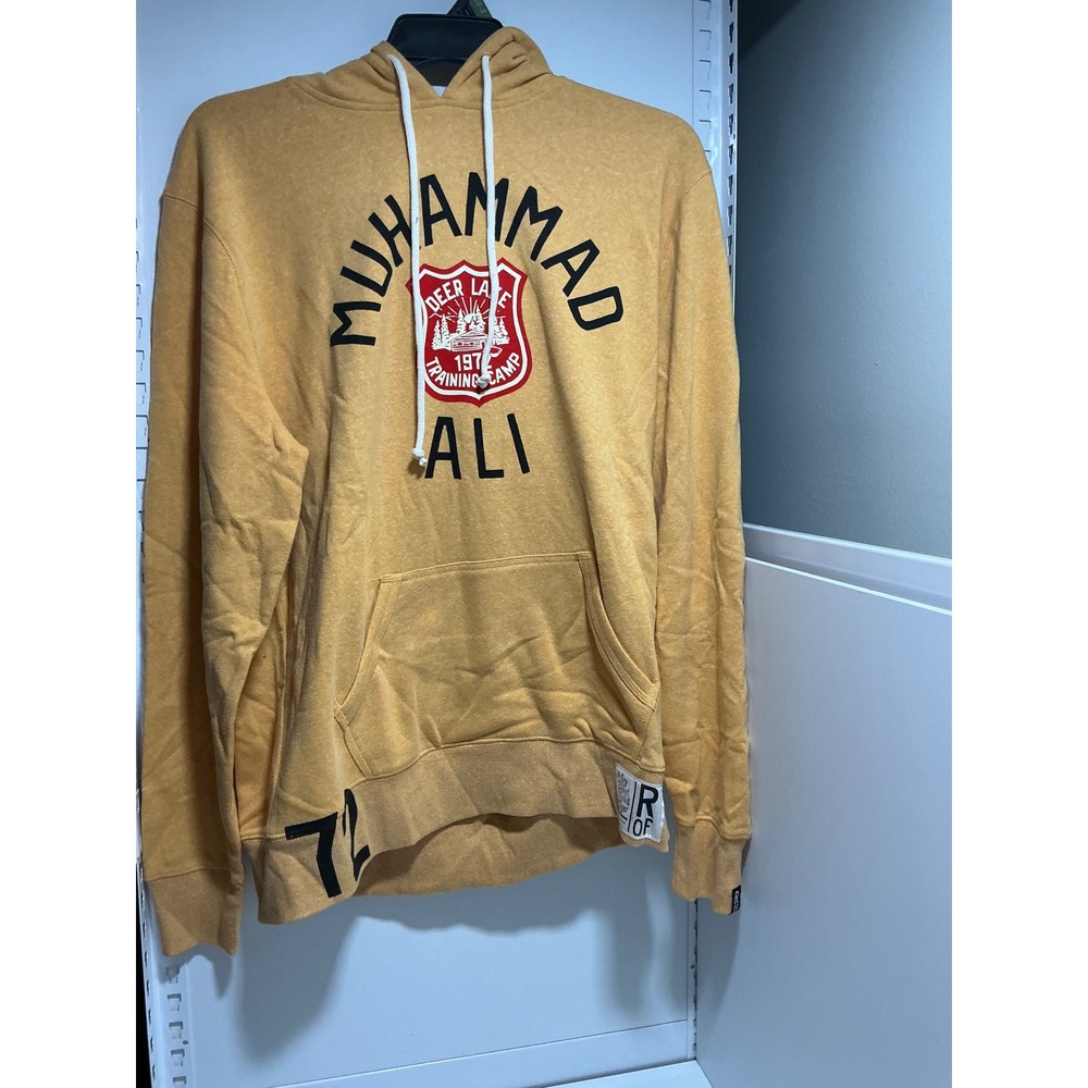 Roots of Fight Muhammad Ali Deer Lake Training Camp Hoodie Yellow Mens Large NEW